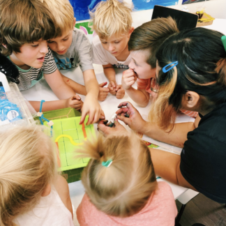 young art student members doing lessons