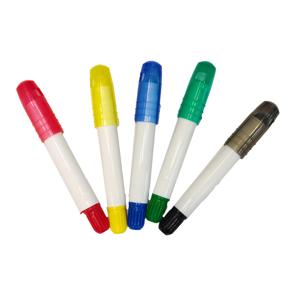 5 glass color crayons