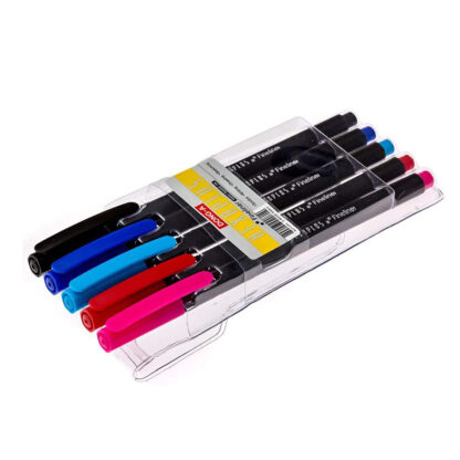 Set of 5 Multicolored Hexaplus Fine Liner Pens