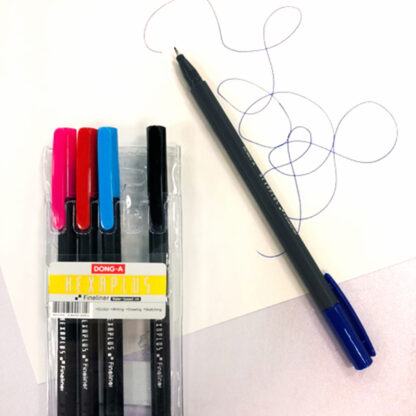 Set of 5 Multicolored Hexaplus Fine Liner Pen example used on paper