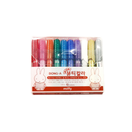 DONG-A Hexaplus Fineliner Pen, 0.4mm, 10 Color Set