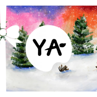 Gift Card with image of snowy trees, gift bow, and Young Art logo