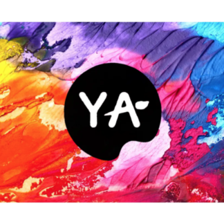 Gift Card with image of multicolored paint streaks and Young Art logo