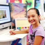 student taking virtual lessons
