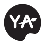 young art logo, black and white, palette logo