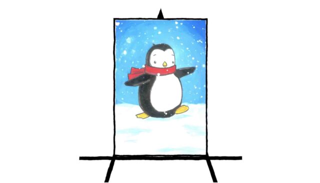 penguin painting