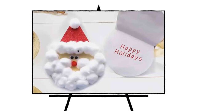 santa card craft that says "Happy holidays"