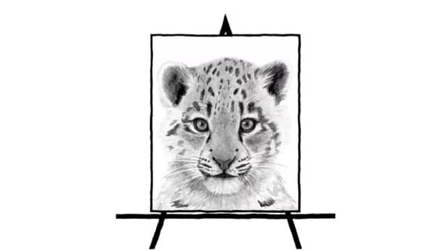 sketch of snowleopard