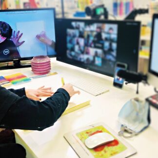 image of teacher instructing virtual class