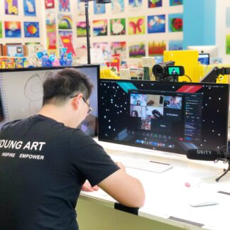 image of teacher leading virtual art class