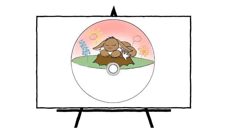 pokeball eevee colorful