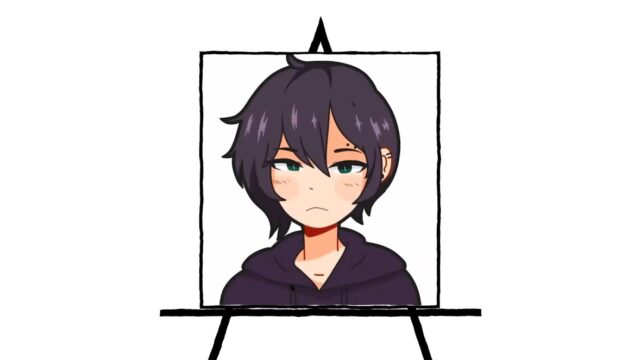 color sketch of Emo Boy