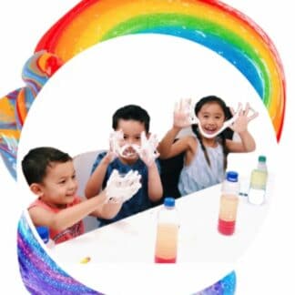 three children making slime