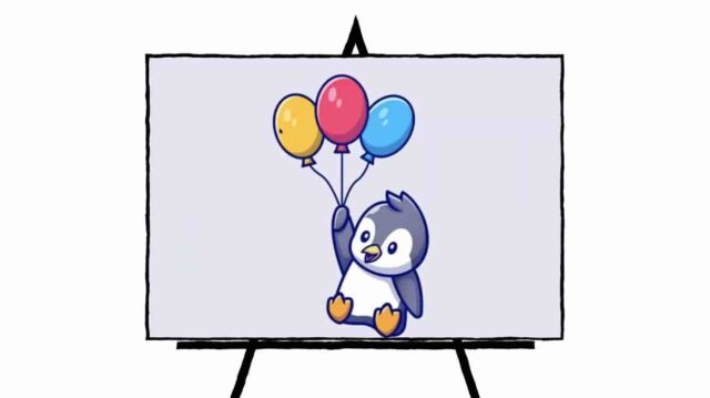 colorful penguin balloon