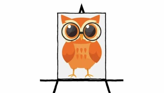 painting of orange owl