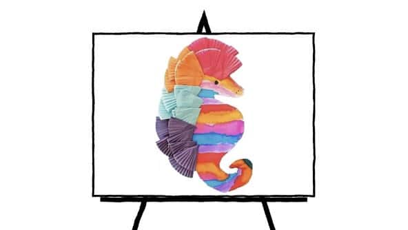 multicolor seahorse paper craft