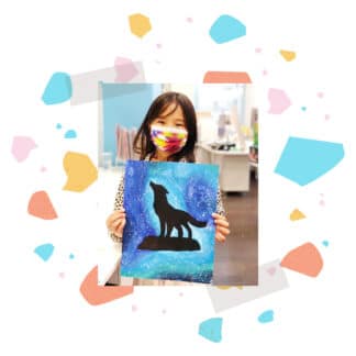 Image of a student showing her wolf paint