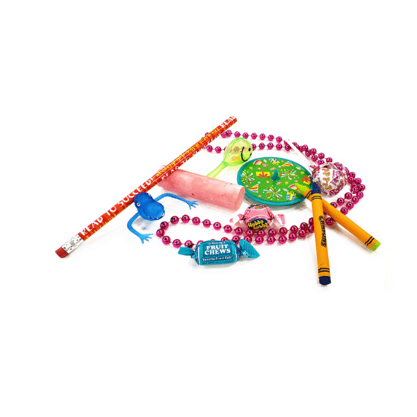party favors image of assorted toys and candy