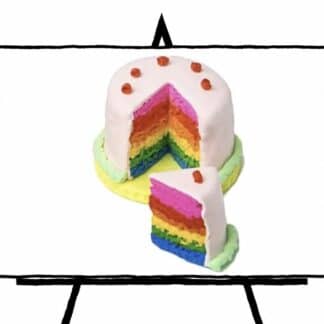 image of 3d sculpture cake with colorful layers