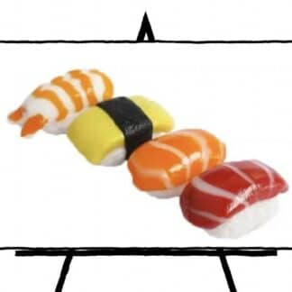 sculpting of clay sushi