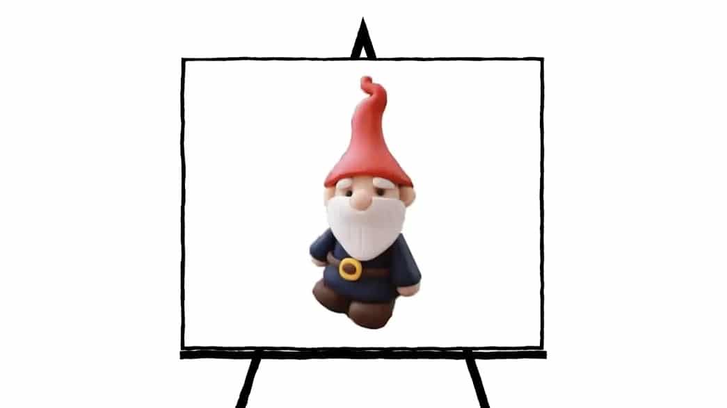 clay sculpture of gnome