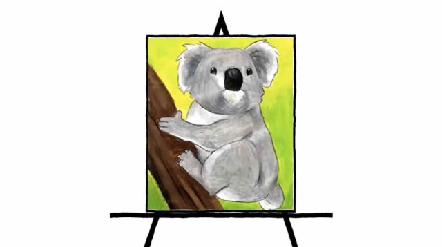 koala painting in color
