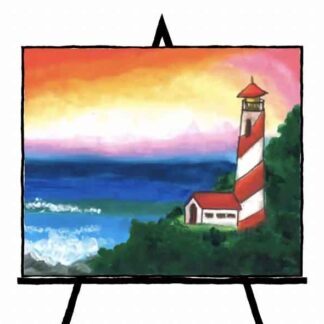 lighthouse landscape oil painting colorful