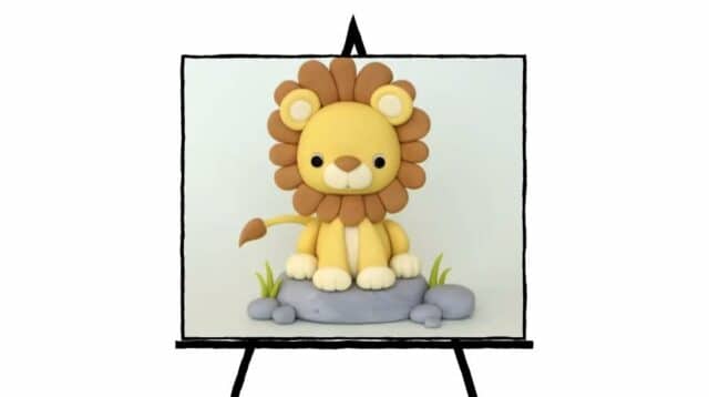 image of lion clay sculpture