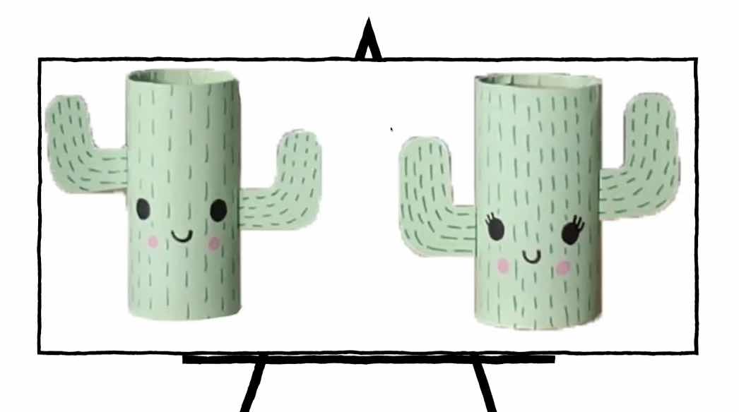 paper tubes craft cactus