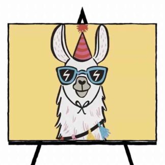 colorful party llama painting