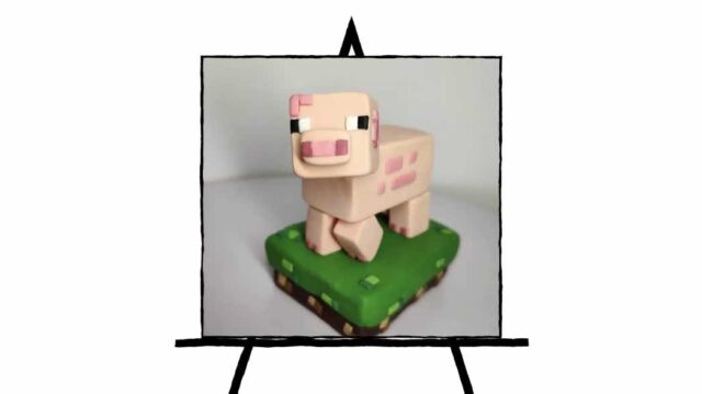 Pig Minecraft clay sculpting