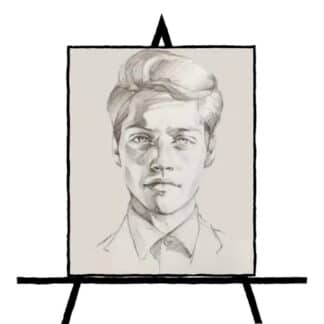 pencil sketch of male bust