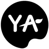 logo for young art in black and white