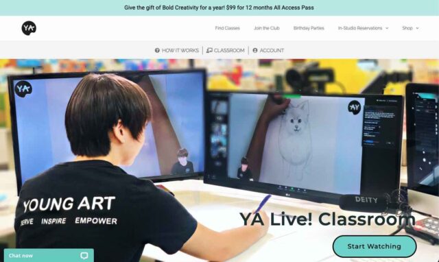 screenshot of YA Live Classroom