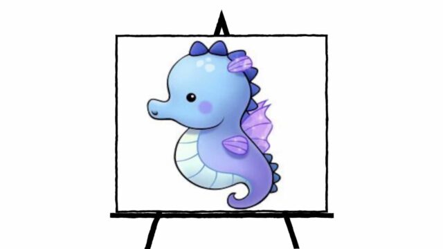 image of blue baby seahorse