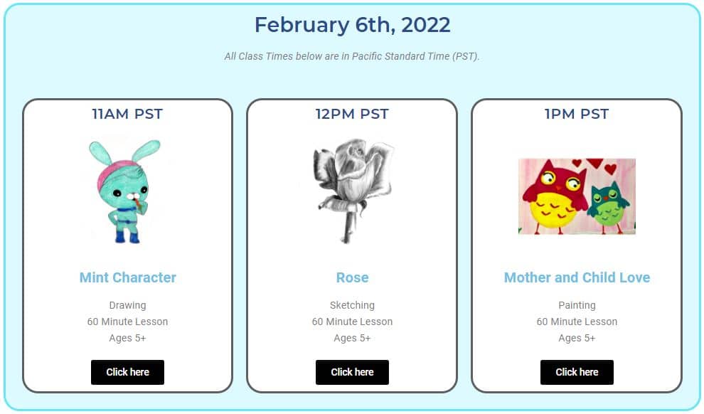 Feb 6image of the YA live schedule