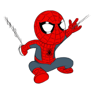 cute spiderman pastel drawing