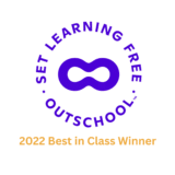 image of outschool logo with text "2022 best in class winner underneath