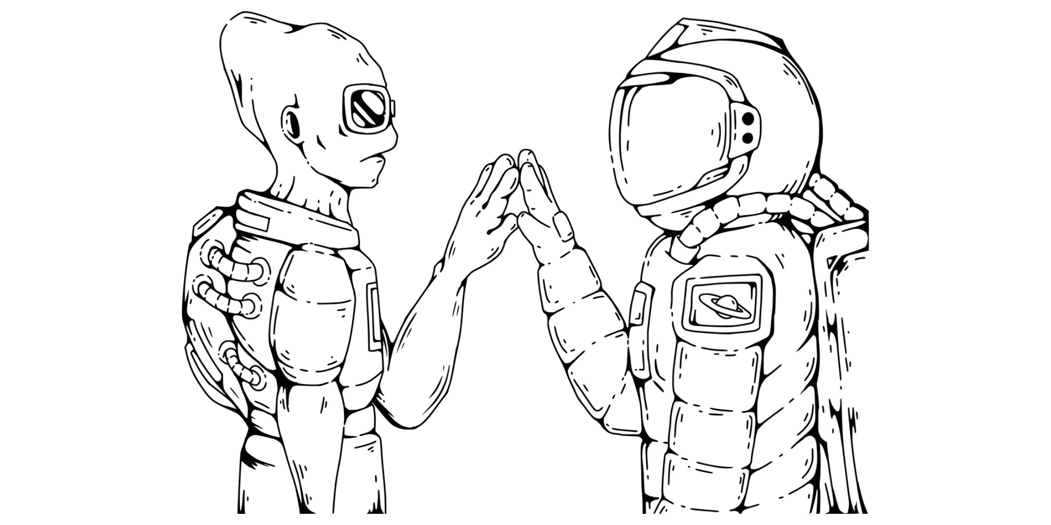 Astronaut and Alien image