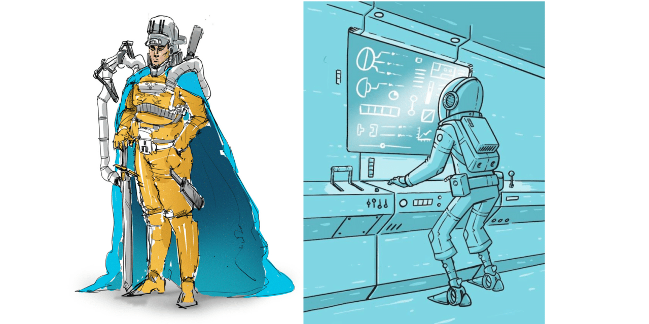 Astronauts at work