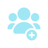image of an icon of three people with a plus symbol