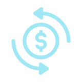 image of an icon of a dollar symbol with arrows going around it