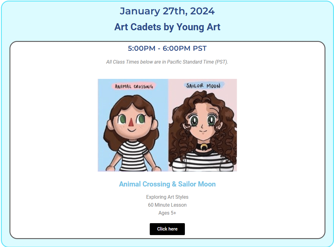 image of the YA live schedule preview