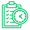 icon of a list with a clock