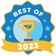 image of activity hero's best of 2023 award badge with a trophy and stars on the sides